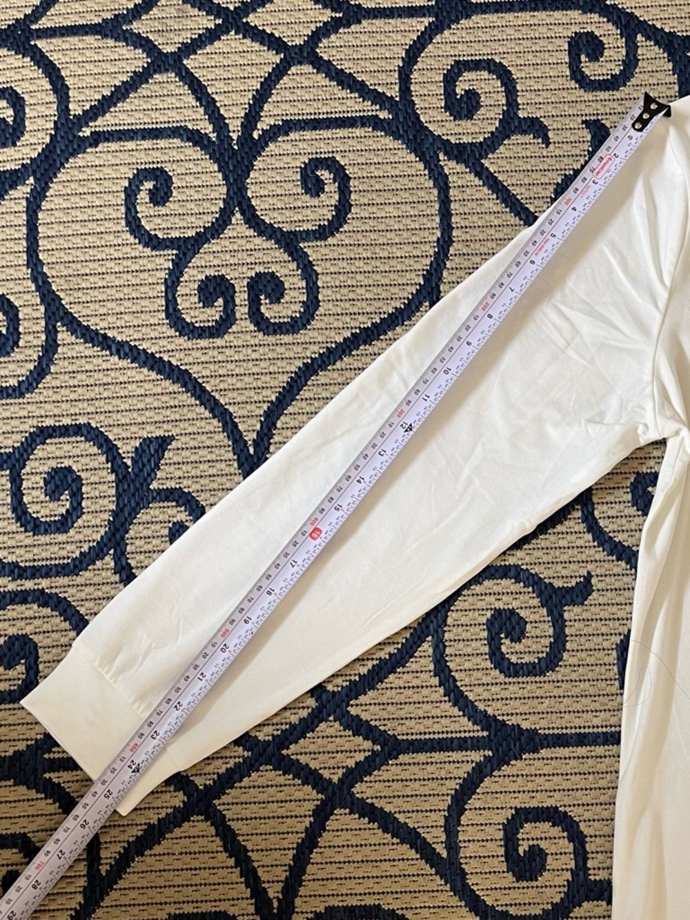 Women's Cream Long Sleeve Notch-Neck Henley with Button Placket - Picture 7 of 12